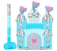 WERNNSAI Piñata de castillo de princesa, decoración de fiesta de princesa, piñata de castillo azul para niñas y niños, juego de fiesta de cumpleaños, decoración de baby shower