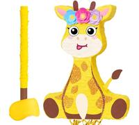 WERNNSAI Piñata de jirafa, juego de fiesta de piñata para fiestas de cumpleaños infantiles, jirafas, piñata con bastón, cordón ciego, selva, decoración de fiestas, juego de cumpleaños para niños y