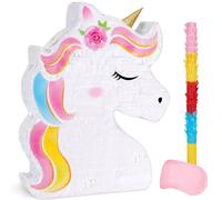 WERNNSAI Piñata de unicornio, decoración de cumpleaños de unicornio, piñata para niñas con palo para vendar los ojos, fiesta de cumpleaños, decoración de celebración, baby shower