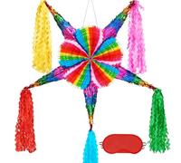 WERNNSAI Piñata grande de estrella del Cinco de Mayo de 32 pulgadas, piñata plegable de estrella mexicana para niños y niñas, piñata colorida, decoración de fiesta, evento Luau, suministros de fiesta
