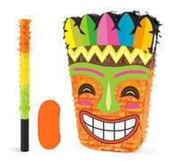 WERNNSAI Piñata - Piñata cumpleaños hawaiana Ahoha Laua Hawaii verano niños juego cumpleaños con palmera con palo y antifaz decoración fiestas piscina temática selva tropical 40.9 cm x 31.5 cm