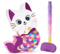 WERNNSAI Piñata Sirena Gato - Piñata Cumpleaños Sirena Niñas Piñata Sirena Rosa con Palo y Antifaz Decoración Fiesta en la Piscina Decoración fiesta verano océano