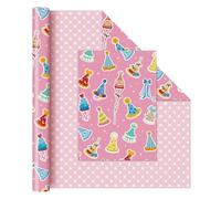 WERNNSAI Rollo de papel de regalo Happy Birthday - 1 rollo de 43 x 10 m, diseño de sombrero de cumpleaños, papel de regalo para niñas, color rosa bebé, para baby shower, decoración de fiestas, regalo