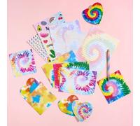 WERNNSAI Teñido Anudado Papel Carta de Escribir - Papel y Sobres por Niños Muchachas Navidad Regalos de Cumpleanos Papels de Papelería Kit Sobres Tarjetas