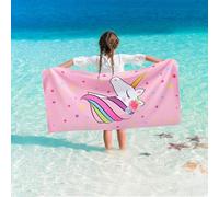 WERNNSAI Toalla de Playa Unicornio - 76 x 150 cm Toallas de Camping de poliéster Rosa para niñas Niños Secado rápido Ultra Absorbente Súper Suave Manta de Playa Piscina Viajes Toalla de Ducha de baño