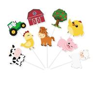 WERNNSAI Topper de Cupcake de Granja - 36 PCS Decoraciones de Fiesta de Animales de Granja para Baby Shower de Cumpleaños para Niños Barnyard Cake Toppers Picks Favores de Fiesta