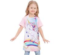 WERNNSAI Unicornio Delantales para Niños Impermeable 2-5 Años - Delantal Ajustable con Bolsillo para Niñas y Niños, para Cocinar, Pintar y Hornear (Extra Pequeño)