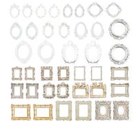 Werownsgso 40 piezas de marcos de encaje para scrapbook, vintage, relieve en hueco, marcos de fotos, material para scrapbook, mini marcos de fotos, adecuado para DIY, papel vintage, diario