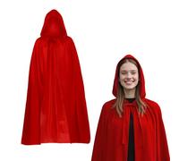 Werownsgso Capa de vampiro roja con capucha, adecuada para Halloween, carnaval, juego de rol, fiesta - Adultos unisex