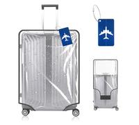 Werownsgso Fundas transparentes para maletas,Funda protectora de caso de PVC,Transparente a prueba de polvo frontera negra,Cubierta de equipaje Anti-polvo Anti-arañazos para viajar, transparente, 20