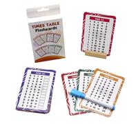 Werownsgso Juego de 13 hojas 1x1, tabla de multiplicar con 2 rotuladores y anillos, juego de tarjetas educativas reutilizables para niños