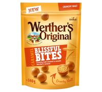 Werther's Original Blissful Caramel Bites Crunchy - 1 x 140 g - Bolas crujientes y aireadas con malta envueltas en caramelo de Werther's suave y cremoso