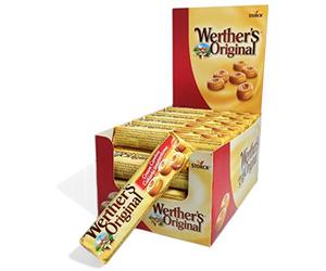Werther's Original Caramelos Toffee de Mantequilla y Nata Fresca - Pack 24 x 50 g - Sabor Clásico Cremoso - Sin Gluten y Aptos para Vegetarianos - Ideales para Recetas de Repostería Caseras