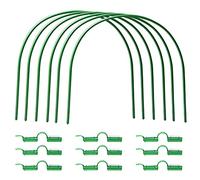 WERTSWF Aros de invernadero para cubierta de tela de jardín, 6 aros de soporte arqueados de acero recubierto de plástico + 12 abrazaderas de tubo (diámetro de 11 mm)