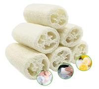 WERTYT 6 esponjas de luffa, 10 cm de lufa de pepino para eliminar la piel muerta para el cuidado corporal, decoración, cocina y jabón de esponja vegetal