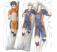 WERUN Haiky-UU!! Protector Almohada con Cremallera Lateral, Fundas de Cojín de Extra Suave, Anime Cuerpo Funda de Almohada, Decoración para Hogar-Multicolor 13||50 * 150cm