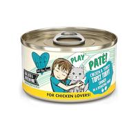 Weruva B.F.F. Play - Best Feline Friend Paté Lovers Aw Yeah!, Pollo y pavo, Topsy Turvy con pollo y pavo, lata de 80 ml (12 unidades)
