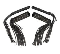 WERVOT Motos Accesorios Empuñaduras Universales con Flecos para, Empuñaduras De Cuero para Manillar, Puños con Borlas, Cubierta De Palanca De Freno para Harley Cruiser, Personalizada (Color : Negro)