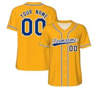 WERWAES Camiseta de béisbol Personalizada, Uniforme Deportivo, Personaliza tu Nombre y Número, Adecuado para Hombres Mujeres Adolescentes