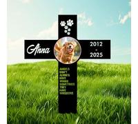 WERWAES Lápidas para Mascotas Personalizadas - Decoración Funeraria en Hierro, Regalo Conmemorativo para Perros, Gatos y Otros Animales (Incluye Grabado) (Modelo estándar-2)