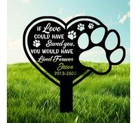 WERWAES Lápidas para Mascotas Personalizadas - Decoración Funeraria en Hierro, Regalo Conmemorativo para Perros, Gatos y Otros Animales (Incluye Grabado) (Modelo estándar-3)