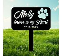 WERWAES Lápidas para Mascotas Personalizadas - Decoración Funeraria en Hierro, Regalo Conmemorativo para Perros, Gatos y Otros Animales (Incluye Grabado) (Modelo estándar-5)