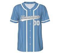 WERWAES Personalizado béisbol Camiseta Personalizada Nombre número Equipo botón Abajo Camisas de Manga Corta para Hombre Mujer