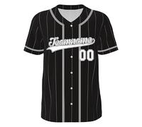 WERWAES Personalizado béisbol Camiseta Personalizada Nombre número Equipo botón Abajo Camisas de Manga Corta para Hombre Mujer