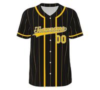 WERWAES Personalizado béisbol Camiseta Personalizada Nombre número Equipo botón Abajo Camisas de Manga Corta para Hombre Mujer