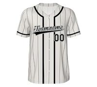 WERWAES Personalizado béisbol Camiseta Personalizada Nombre número Equipo botón Abajo Camisas de Manga Corta para Hombre Mujer