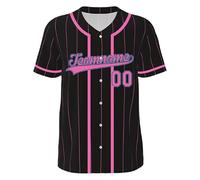 WERWAES Personalizado béisbol Camiseta Personalizada Nombre número Equipo botón Abajo Camisas de Manga Corta para Hombre Mujer