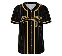 WERWAES Personalizado béisbol Camiseta Personalizada Nombre número Equipo botón Abajo Camisas de Manga Corta para Hombre Mujer