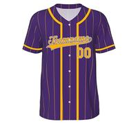 WERWAES Personalizado béisbol Camiseta Personalizada Nombre número Equipo botón Abajo Camisas de Manga Corta para Hombre Mujer