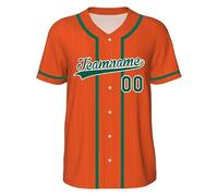 WERWAES Personalizado béisbol Camiseta Personalizada Nombre número Equipo botón Abajo Camisas de Manga Corta para Hombre Mujer