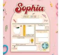 WERWAES Pizarra Personalizada Primer Día de Clase - Pizarra Infantil con Nombre Personalizado, Reutilizable, Ideal como Regalo para Volver al Cole, Decoración Infantil para Niños y Niñas