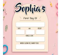 WERWAES Pizarra Personalizada Primer Día de Clase - Pizarra Infantil con Nombre Personalizado, Reutilizable, Ideal como Regalo para Volver al Cole, Decoración Infantil para Niños y Niñas