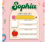 WERWAES Pizarra Personalizada Primer Día de Clase - Pizarra Infantil con Nombre Personalizado, Reutilizable, Ideal como Regalo para Volver al Cole, Decoración Infantil para Niños y Niñas