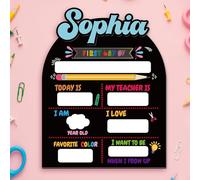 WERWAES Pizarra Personalizada Primer Día de Clase - Pizarra Infantil con Nombre Personalizado, Reutilizable, Ideal como Regalo para Volver al Cole, Decoración Infantil para Niños y Niñas