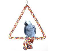 Werwing Juego de columpio y perca de cuerda triangular | Juguete de jaula de pájaros para loros, conures, periquitos | Hamaca de algodón y accesorios de escalada