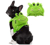 Werwing Lindo arnés de rana con mochila transportadora, chaleco transpirable sin tirones para perros pequeños, bolsa ajustable para mascotas, senderismo, viajes y paseos diarios
