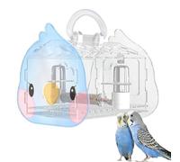 Werwing Transportador de jaula de viaje transparente para pájaros, mochila portátil con percha y cuencos, transportador moderno y transpirable para periquitos, tortolitos y pájaros pequeños