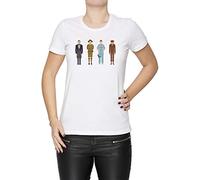 WES Anderson Colección Mujer Camiseta Cuello Redondo Blanco Manga Corta Tamaño M Women's White T-Shirt Medium Size M