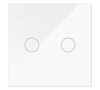 WESA - Doble conmutado Táctil de cristal Blanco empotrable, Caja de cristal con pantalla táctil, con material de montaje y con indicador LED