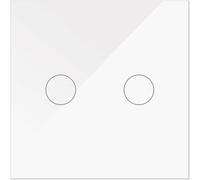 WESA - Doble Interruptor Táctil WiFi de Cristal Blanco Empotrable Doble + Mecanismo con App Tuya. Compatible con Alexa, Google Home y Smart Life, iOS y Android.