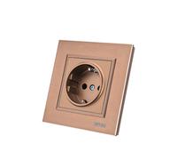 WESA Enchufe de pared 250 V CA 16 A, toma de tierra, cobre, aluminio, panel cepillado, FL-04