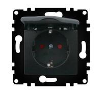 WESA - Enchufe Schuko de Pared Con Tapa Estándar UE 16A 250V, Fácil instalación con Opción a Distintos Diseños, No incluye marco, PJ-18-B