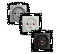 WESA - Enchufe Schuko de Pared Frances Estándar UE 16A 250V, Fácil instalación con Opción a Distintos Diseños, No incluye marco, PJ-13-W