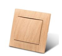 WESA - Interruptor para luz basculante, grano de madera 1 compartimento, 1 vía, interruptor mecánico de pared 86 mm, interruptor estándar 10 amperios, 250 V