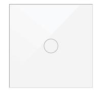 WESA - Interruptor Táctil de cristal Blanco empotrable Simple, Caja de cristal con pantalla táctil, con material de montaje y con indicador LED