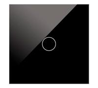 WESA - Interruptor Táctil de cristal Negro empotrable Simple, Caja de cristal con pantalla táctil, con material de montaje y con indicador LED